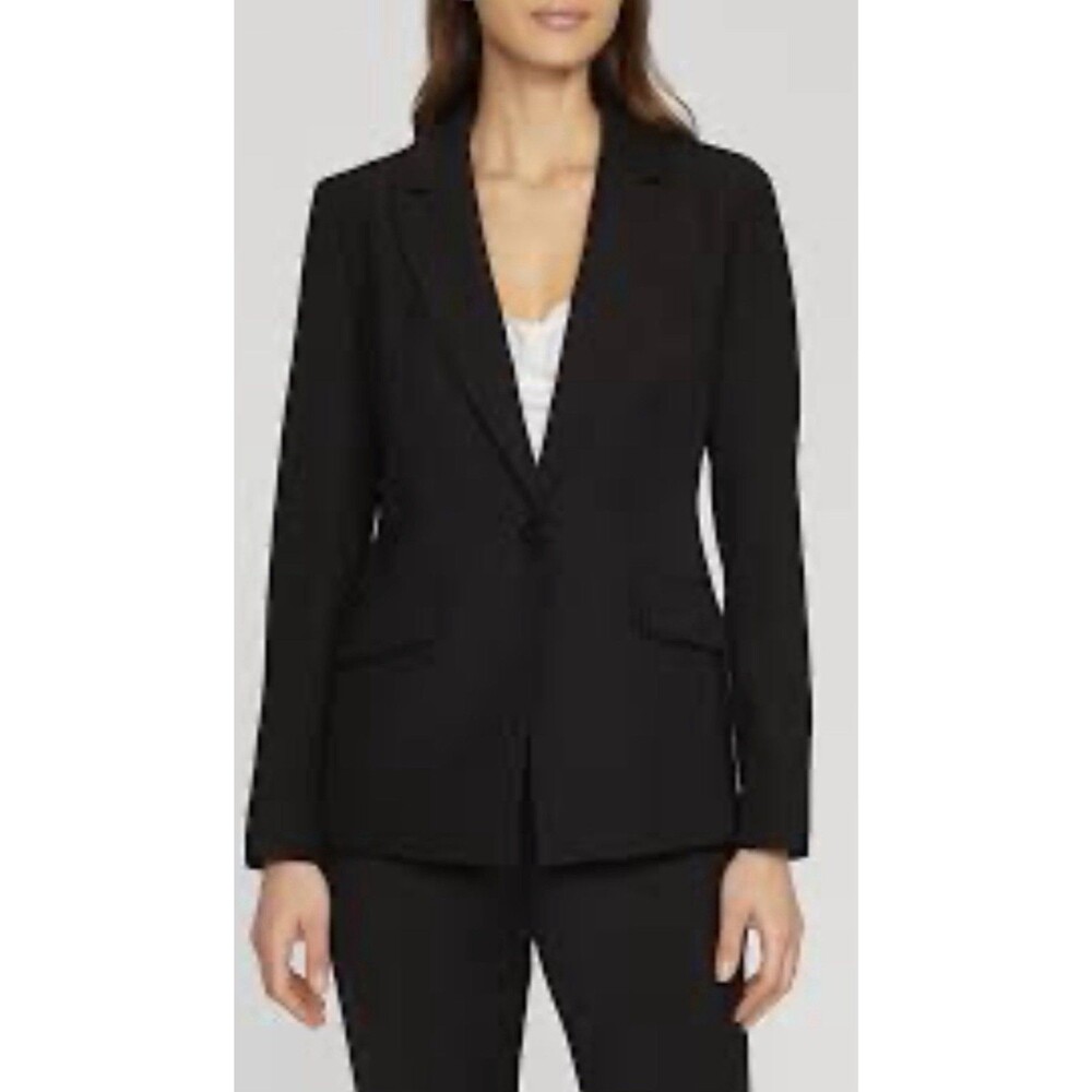International Concepts INC Women's Black Size 4 Blazer Jacket Long Sleeve Button